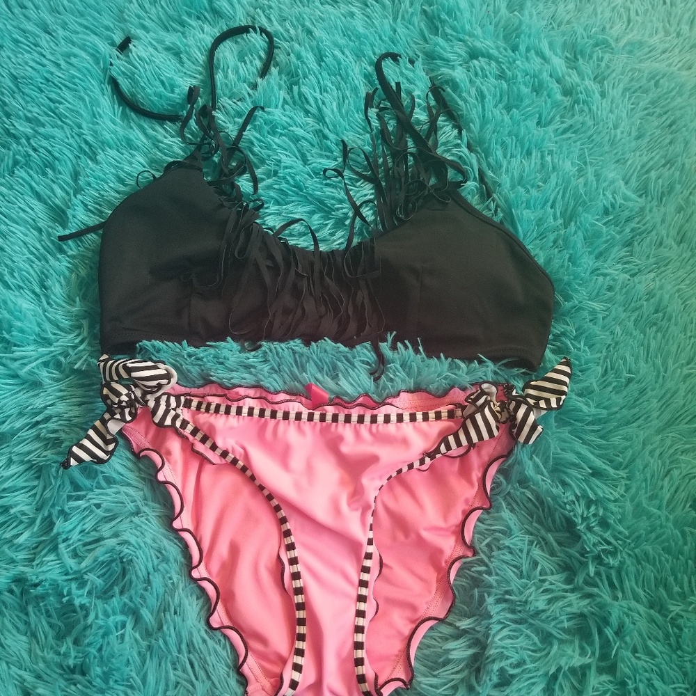 Victoria's Secret Black and Pink Bikini